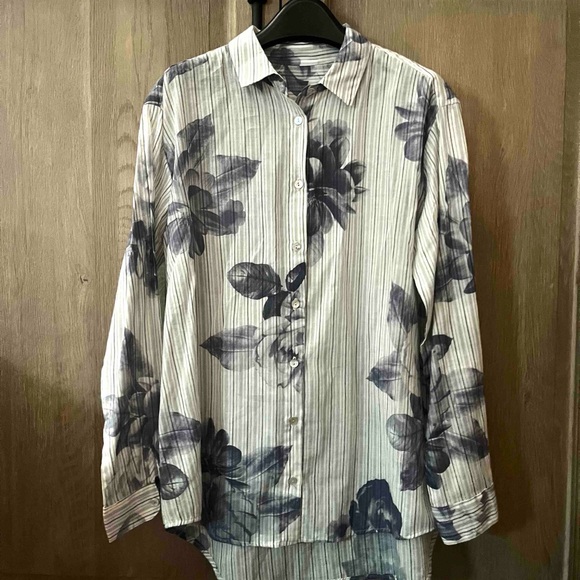 Johnny Was Delaney Floral Striped Button-Up Shirt - Picture 3 of 8